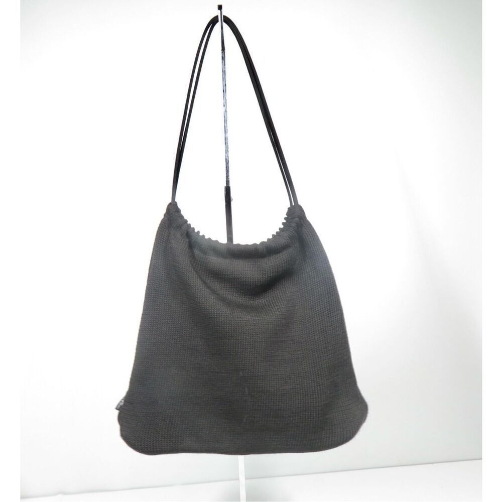 The Sak Elliott Lucca Large Black Crochet Shoulder Evening Bag Purse Vintage